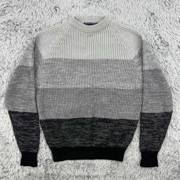 Barnaby Sweater Men's L Striped VTG 80s Retro Cosby Crew‎ Neck Knit - Picture 1 of 7
